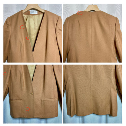Evan Picone Vintage Camel Wool Skirt Suit Womens Size 12/14 Academia Heritage