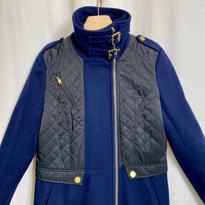 French Connection Mixed Media Cutaway Coat Womens Small Sailor Chic Whimsigoth