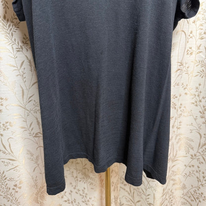 Susina Black Cotton Modal T-Shirt Women 1X Minimalist Capsule Loungewear Relaxed