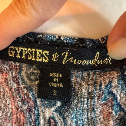 Gypsies & Moondust Boho Paisley Lace Halter Romper Shorts Womens S Southwestern