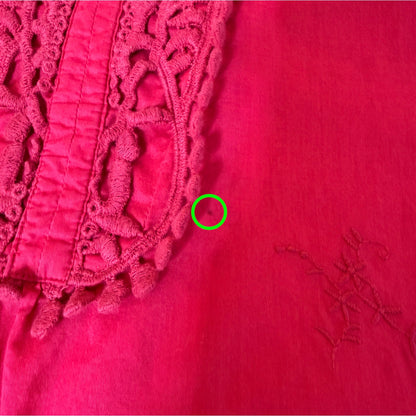 Motto Crochet V Neck Tunic Top Womens 3X Pink Boho Peasant Plus Size Festival