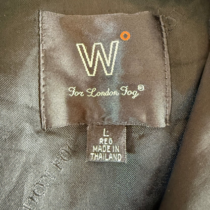 W for London Fog Gena Fur Collar 3 -in-1 Trench Coat Women L Winter Minimalist