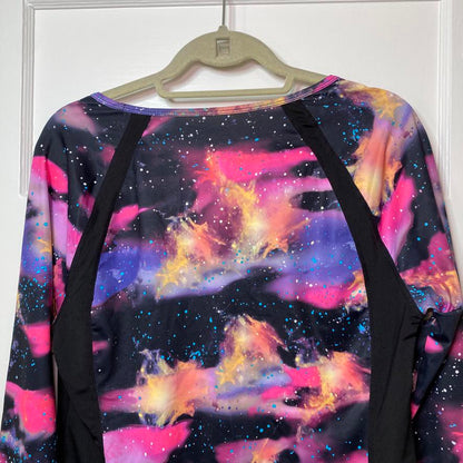 Ideology Galaxy Print Long Sleeve Activewear top Womens Large Athleisure Yoga