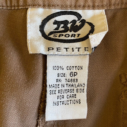 BW Sport Cargo Pants Womens 6P Mocha Brown Y2K Barncore Farmcore Indie Utility