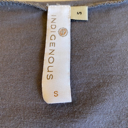 Indigenous Organic Cotton Charcoal V-Neck Top Small Balletcore Clean Minimalist