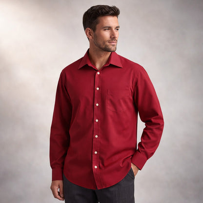 Merona Mens Red Button Down Shirt XL Long Sleeve Business Professional Academia