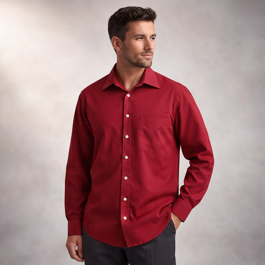 Merona Mens Red Button Down Shirt XL Long Sleeve Business Professional Academia
