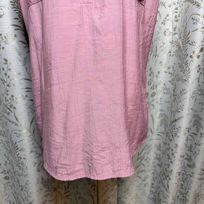 NY Collection Pink Sleeveless V-Neck Utility Tank Top XL Resortwear Gorpcore