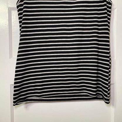 Verve Ami Gray & Black Striped Sleeveless Top Large Womens Minimalist Mod Goth