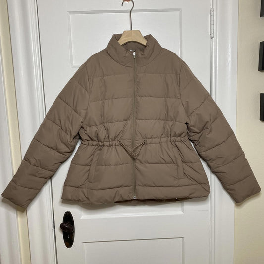 Tek Gear Puffer Jacket Womens XL Activewear Cozy Fall Minimalist Neutral Outdoor