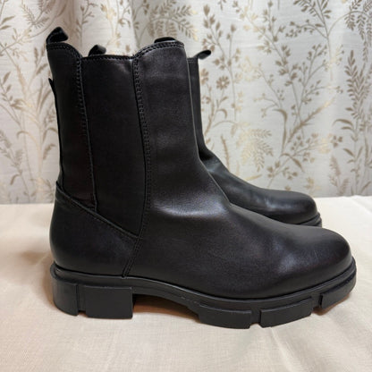 Eric Michael Lynn Black Leather Ankle Bootie US 11 Chunky Minimalist Utility