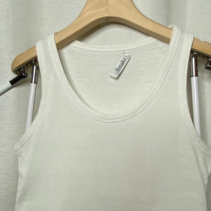 Xanaka White Distressed Ribbed Tank Womens XS Grunge Sleaze Minimalist Y2K Punk