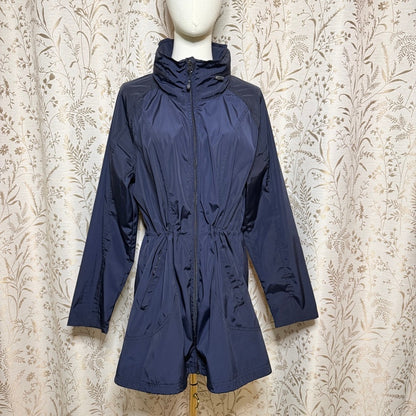 32 Degrees Cool Hooded Anorak Windbreaker Womens L Navy Gorpcore Utility Outdoor