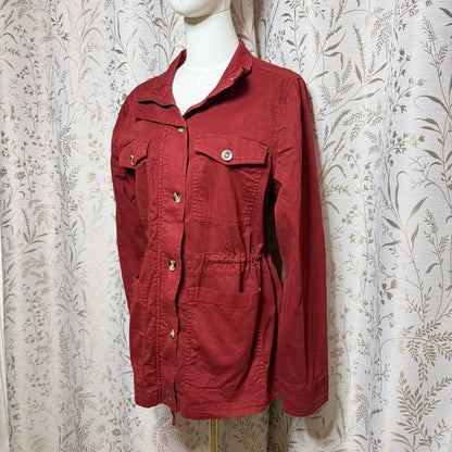 Sonoma Cotton Stretch Utility Field Jacket Women L Rust Gorpcore Workwear Fall