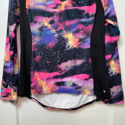 Ideology Galaxy Print Long Sleeve Activewear top Womens Large Athleisure Yoga