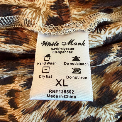 White Mark Animal Print Wide Leg Palazzo Pants Womens XL Stretch Loungewear Boho