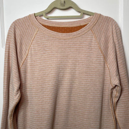 Cozy Reversible Long Sleeve Sweatshirt Orange Womens Large Casual Basics