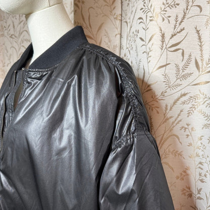 Old Navy Bomber Jacket Women XXL Tall Black Water-Resistant Streetwear Techwear