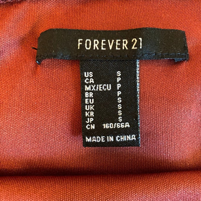 Forever 21 Tiger Print Velvet Burnout Skirt Small Rust Orange Indie Y2K Boho 90s