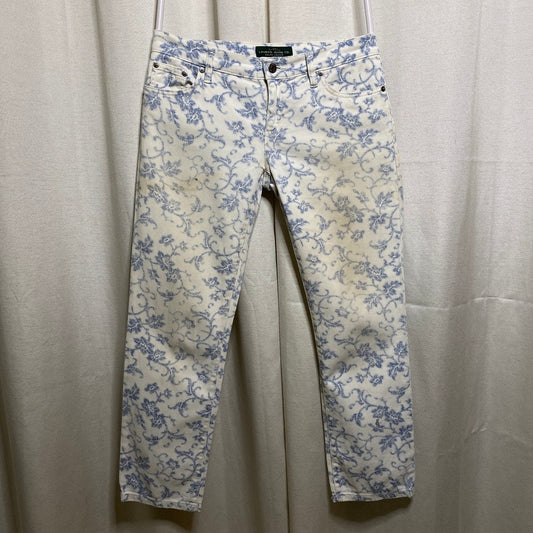 Lauren Ralph Lauren Floral Jeans Womens Sz 2 Cottagecore Romantic Boho Thrashed