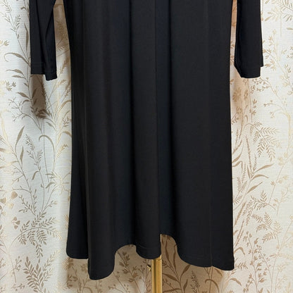 Sympli Black Henley Tunic Dress Womens 18 Lagenlook Minimalist Artsy Travel