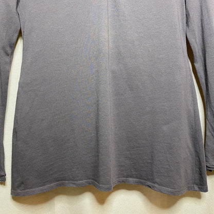 Indigenous Organic Cotton Charcoal V-Neck Top Small Balletcore Clean Minimalist