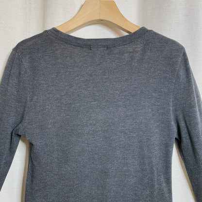 Love Peace Hope Gray Scoop Neck Top Women Fits XS Grunge 90s Style Minimalist