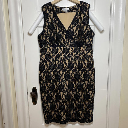 Newport News Black Lace Wiggle Dress Sz 18 90s Y2K Vintage Coquette Vampy Goth