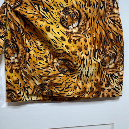 Handmade Tiger Print Wraparound Skirt Womens Small Beach Summer Animal Cover-up