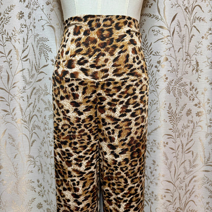 White Mark Animal Print Wide Leg Palazzo Pants Womens XL Stretch Loungewear Boho