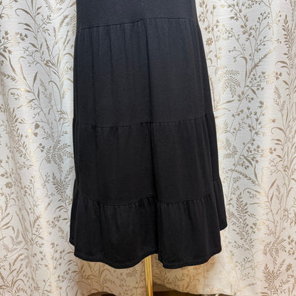 Philosophy Republic Tiered Midi Skirt Women XL Black Whimsigoth Boho Witchy Goth