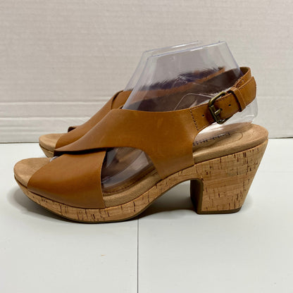 Cobb Hill Alleah Slingback Sandals Womens 8.5 Y2K Boho Chunky Festival Cork Heel