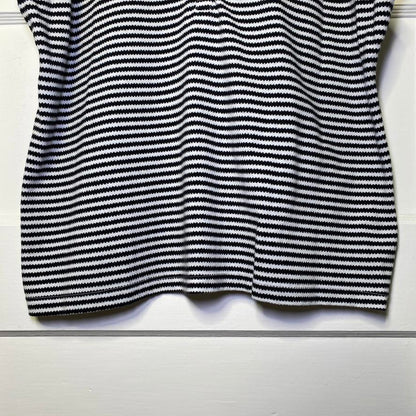 SONOMA Striped Tank Top Classic Black & White Womens Large Casual Minimalist Mod