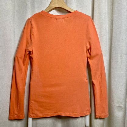 Zenna Outfitters Peach Scoop Neck Long Sleeve Top Womens XS Kidcore Preppy Y2K