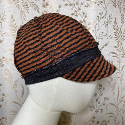 Flipside Hats Reversible Polka Dot Striped Cabbie Hat Driver Boho Slow Fashion