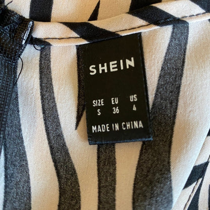 SHEIN Zebra Print Puff Sleeve Mini Dress Small Bodycon Cocktail Party Night Out
