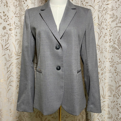 Theory Gray Wool Blazer Jacket 10 Medium Corporate Indie Sleaze Minimalist Clean