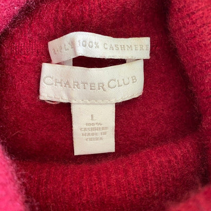 Charter Club Cranberry Cashmere Turtleneck Sweater Women Fits S Academia Office