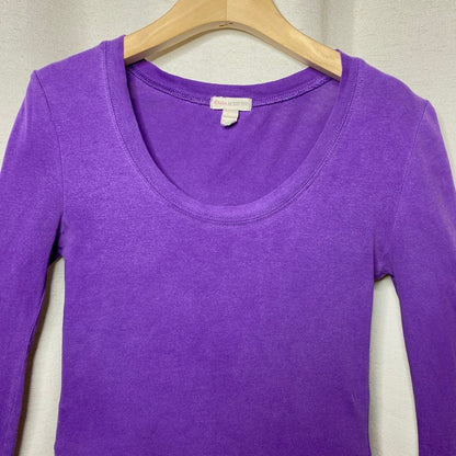 Zenana Purple Long Sleeve Scoop Neck Top Fits XS Fairycore Grunge Whimsigoth