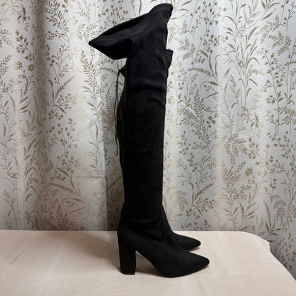 JustFab Aubriana Faux Suede Thigh High Boots Women 8 Goth Witchy Whimsigoth Edgy