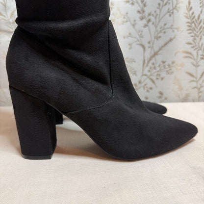 JustFab Aubriana Faux Suede Thigh High Boots Women 8 Goth Witchy Whimsigoth Edgy