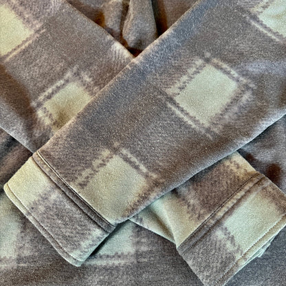 32 Degrees Heat Plaid Fleece Shirt Women XL Blue Cabincore Cozy Outdoor Gorpcore