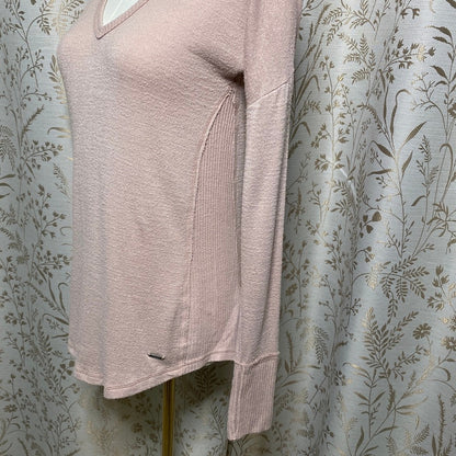 Abercrombie & Fitch Cozy Pink V-Neck Sweater XS Coquette Balletcore Romantic