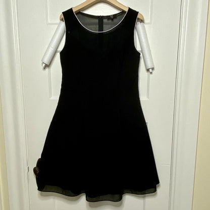 Riu Paris Black Illusion Sweetheart Dress XS Chiffon Hem Cocktail LBD Mod Party