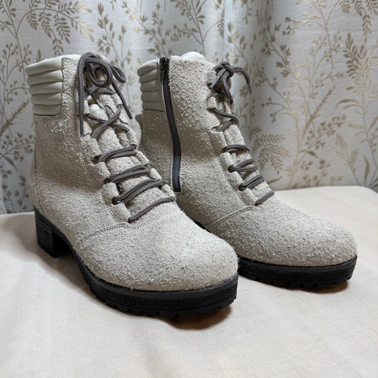 Jambu Douglas Waterproof Suede Ankle Boots Women 11 Cozy Fleece Lug Sole Winter