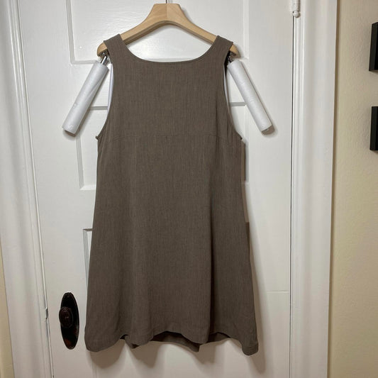 Sleeveless A-Line Dress Womens 9 Taupe Distressed DIY Cottagecore Fairy Grunge