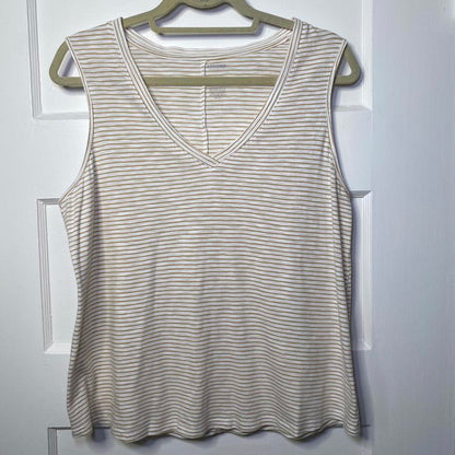 Sonoma Striped V-Neck Tank Top Womens Large Classic Business Casual Minimalist
