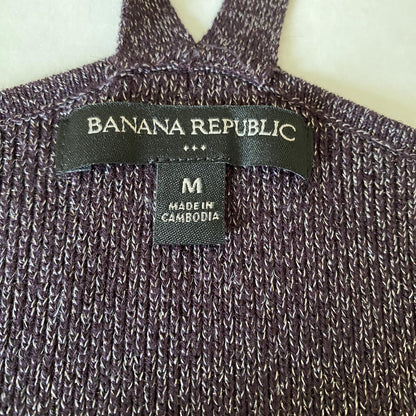 Banana Republic Metallic Tank Shimmer Charcoal Gray Indie Glam 90s Minimalist