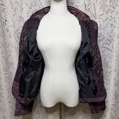 Christopher & Banks Vintage Tapestry Jacket Womens M Purple Whimsigoth Steampunk