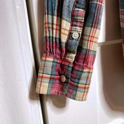 Chaps Plaid Button-Up Shirt Womens Large Autumn Barn Lumberjack Pumpkin Patch